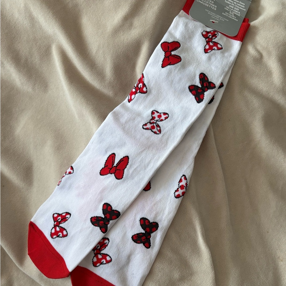 Disney Red and White Minnie Mouse Casual Socks